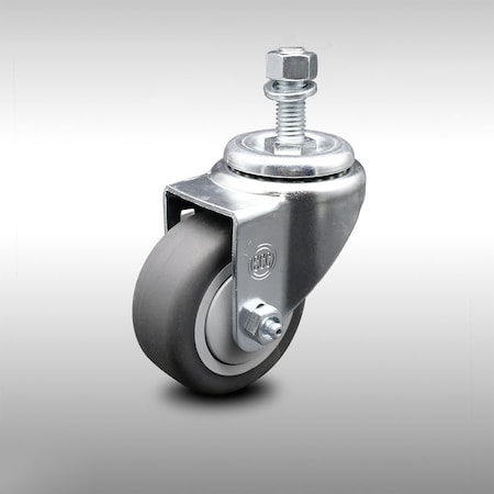 Service Caster 3.5 Inch SS Thermoplastic Rubber Wheel Swivel 1/2 Inch Threaded Stem Caster SCC SCC-SSTS20S3514-TPRB-121315